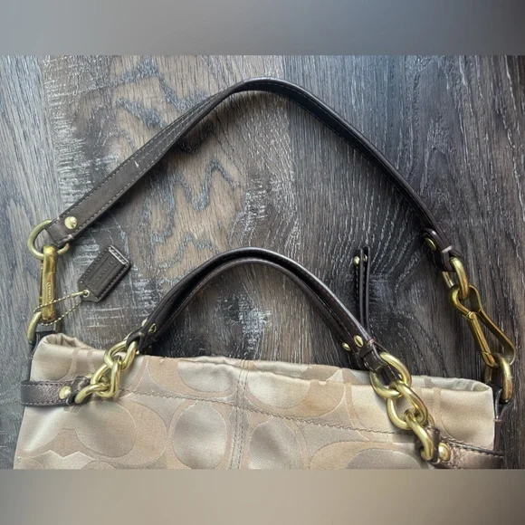 Coach Tan Hobo Bag with Gold Accents - Picture 5 of 9